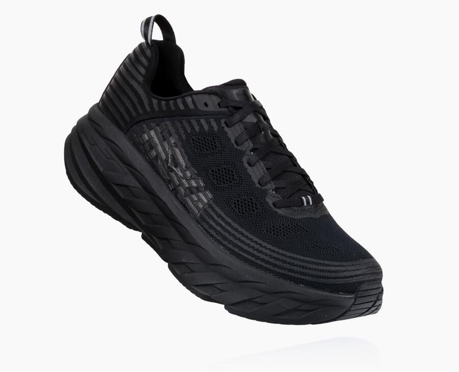 Hoka One One Bondi 6 - Men's Running Shoes - Black - UK 274JPZYHX